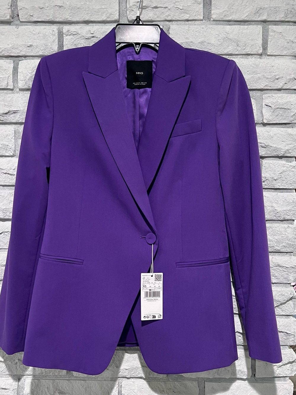 Mango MNG purple jacket blazer XS NWT